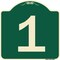 Signmission Designer Series Sign W/ Number 1, Green & Tan Heavy-Gauge Aluminum Sign, 18" x 18", G-1818-22898 A-DES-G-1818-22898 - alternate 1